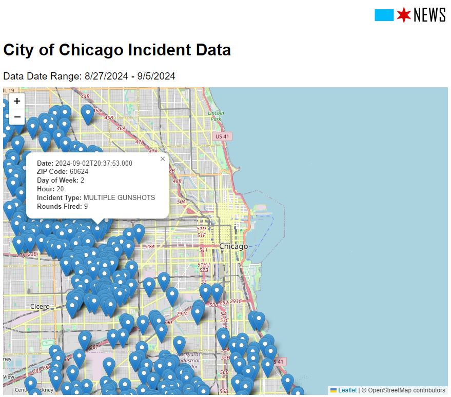 Chicago shotspotter map
